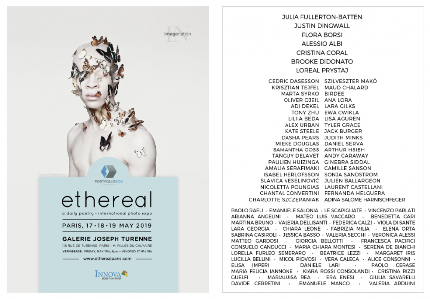 flyer for "ethereal", exhibition in Paris, 17-18-19 may 2019, Galerie Joseph Turenne