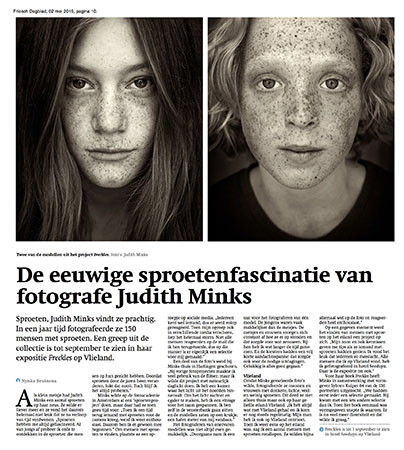 Friesch Dagblad newspaper article Freckles Judith Minks