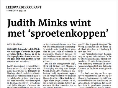 Judith Minks wint met sproetenkoppen - Leeuwarder Courant 15 mei 2019