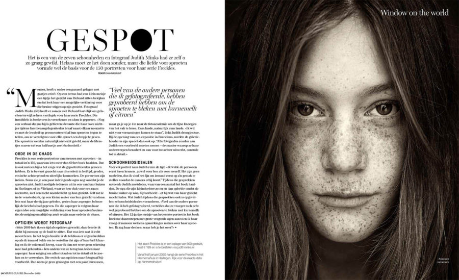 Freckles in "gespot" van Marie Claire